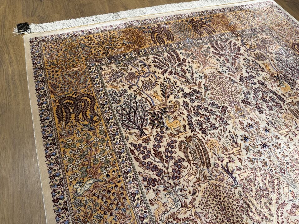 İran İpek Halı 150 x 225 Çöl Seferi