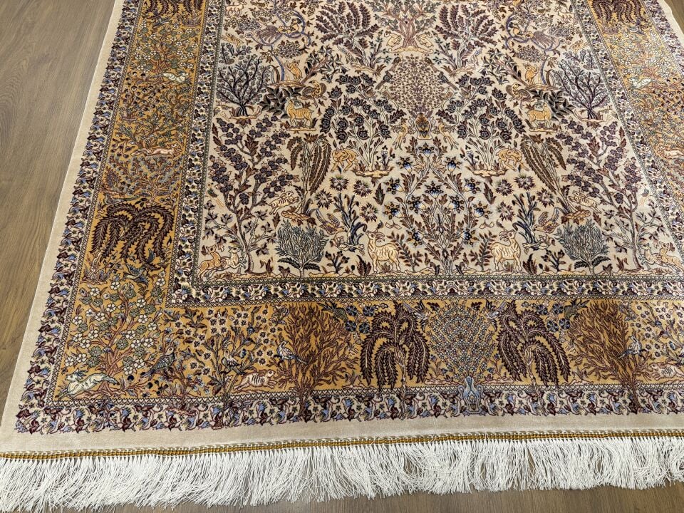 İran İpek Halı 150 x 225 Çöl Seferi