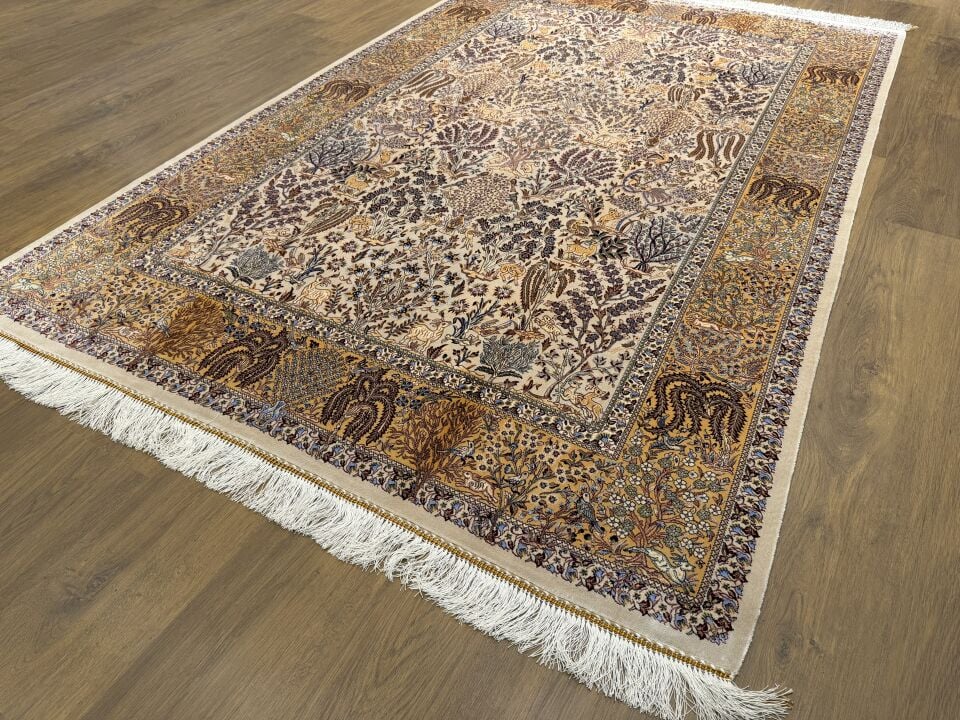 İran İpek Halı 150 x 225 Çöl Seferi