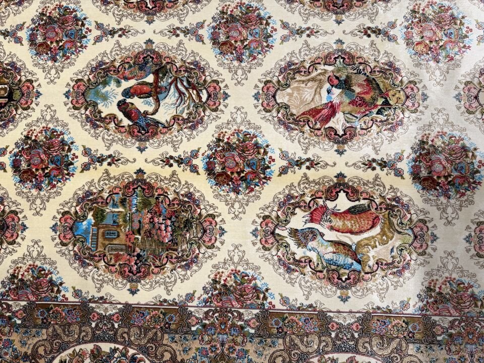 İran İpek Halı 150 x 225 Tavus Kuşu