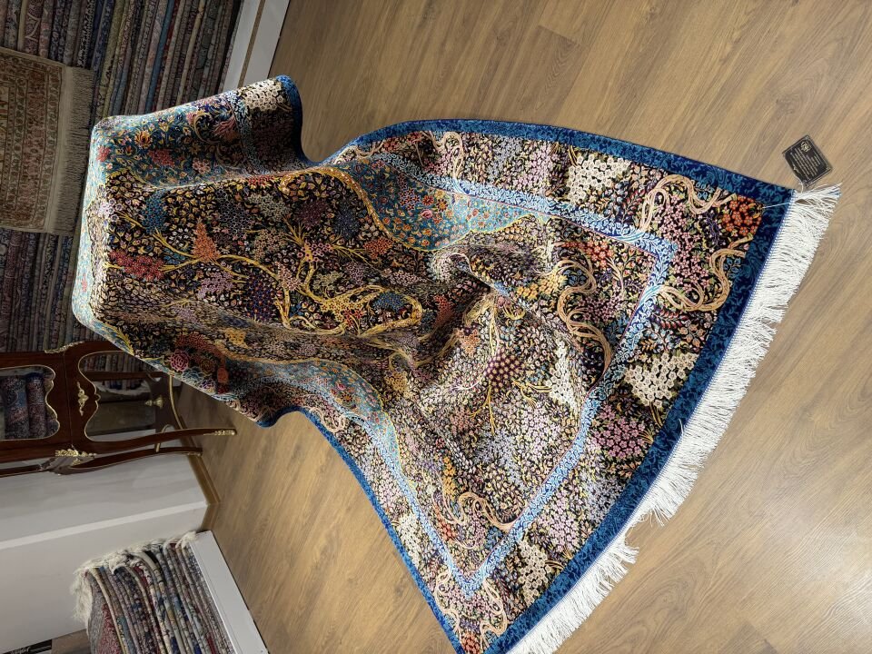 İran İpek Halı 150 x 225 Hayat Ağacı