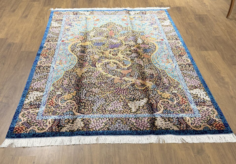 İran İpek Halı 150 x 225 Hayat Ağacı