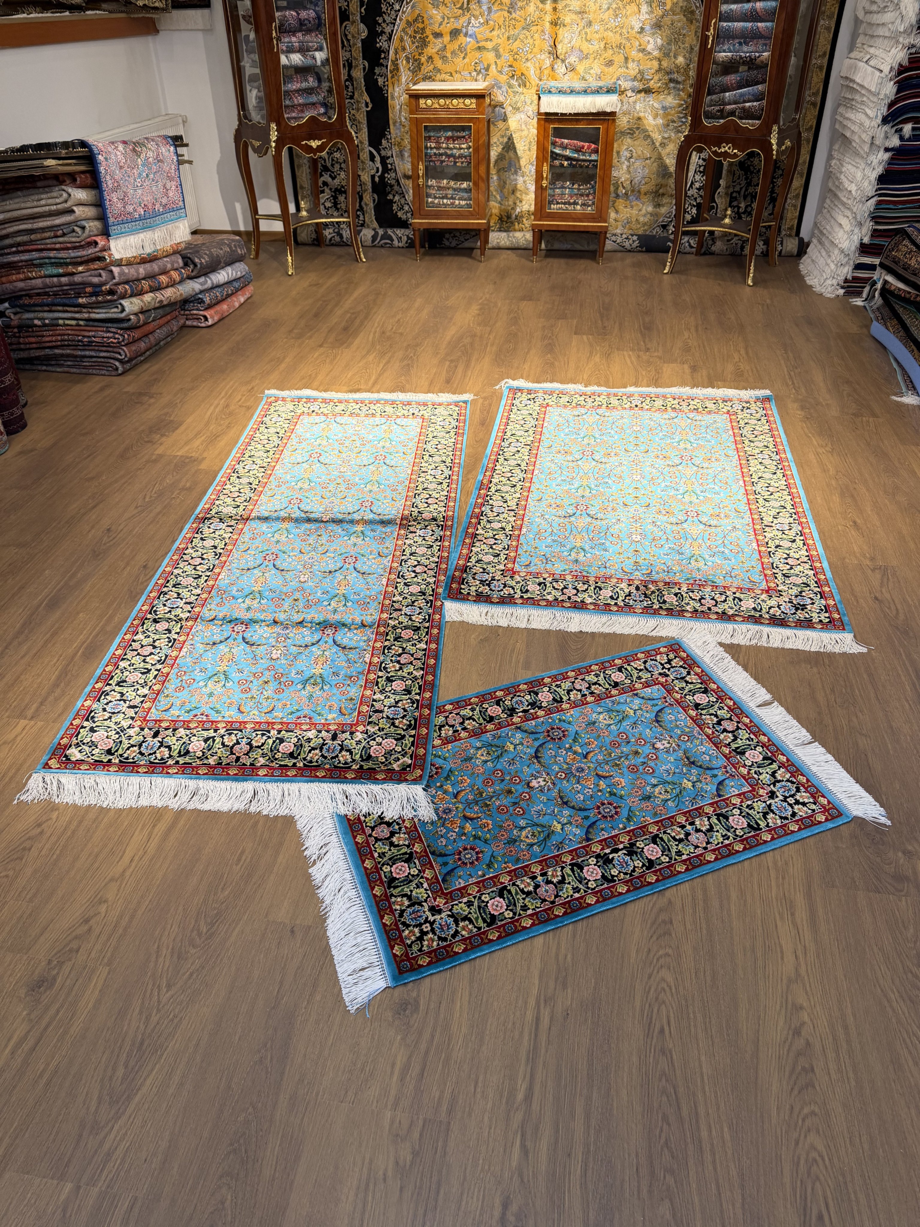 İran İpek Halı 3'lü Set *60x90* *120x180* *90x200*