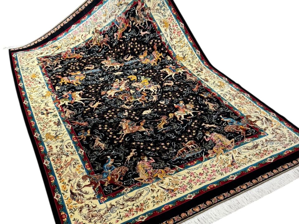 İRAN HALISI 6 m² (Shekargâh) Av Sahnesi Motifi