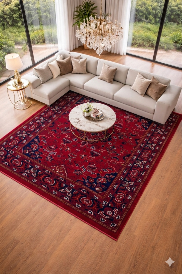 Afgan Ersari Model Makina Dokuma Halı (Ebat Seçiniz)