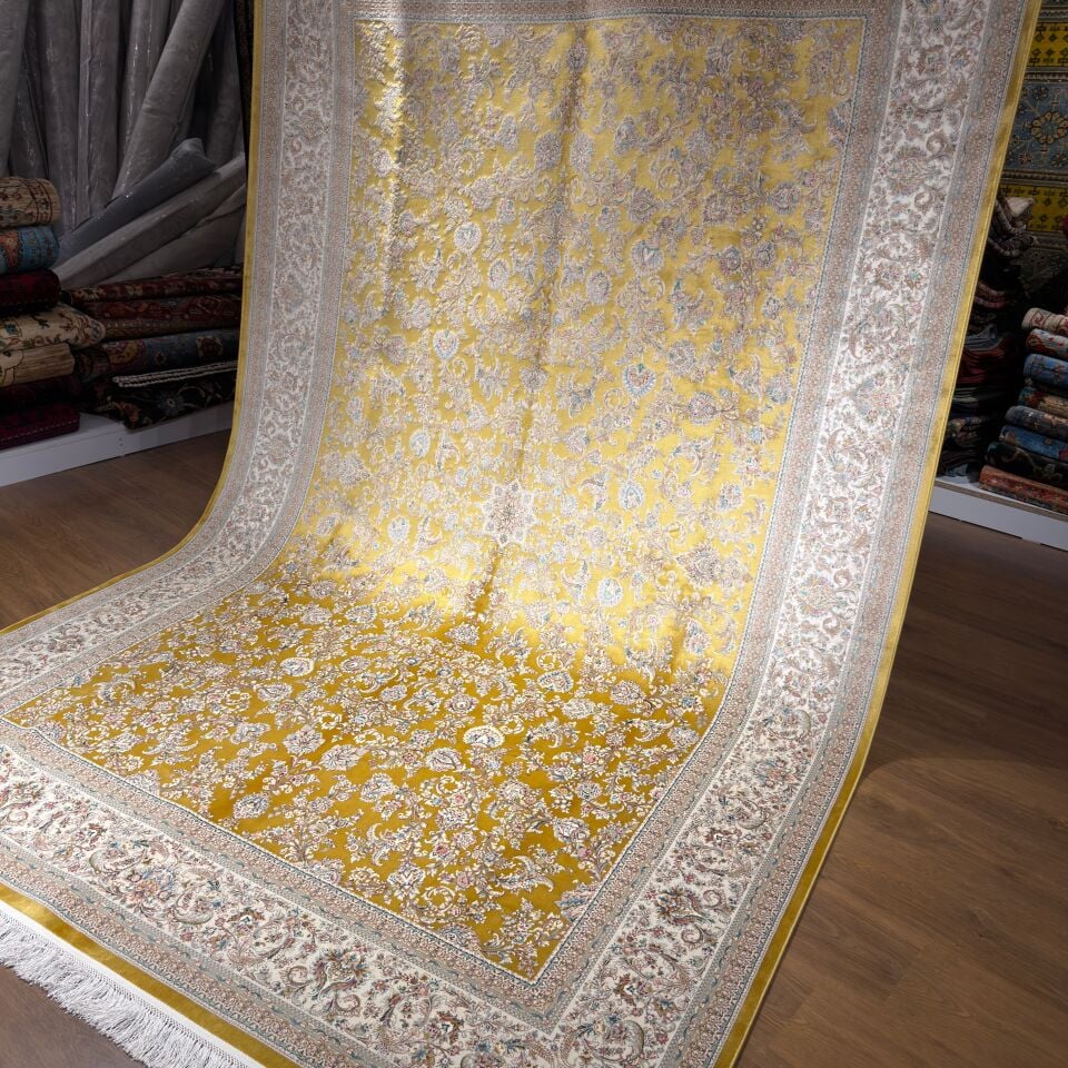 İPEKLİ İRAN HALISI 6 m² ( EL YAPIMI FİNİSHİNG )