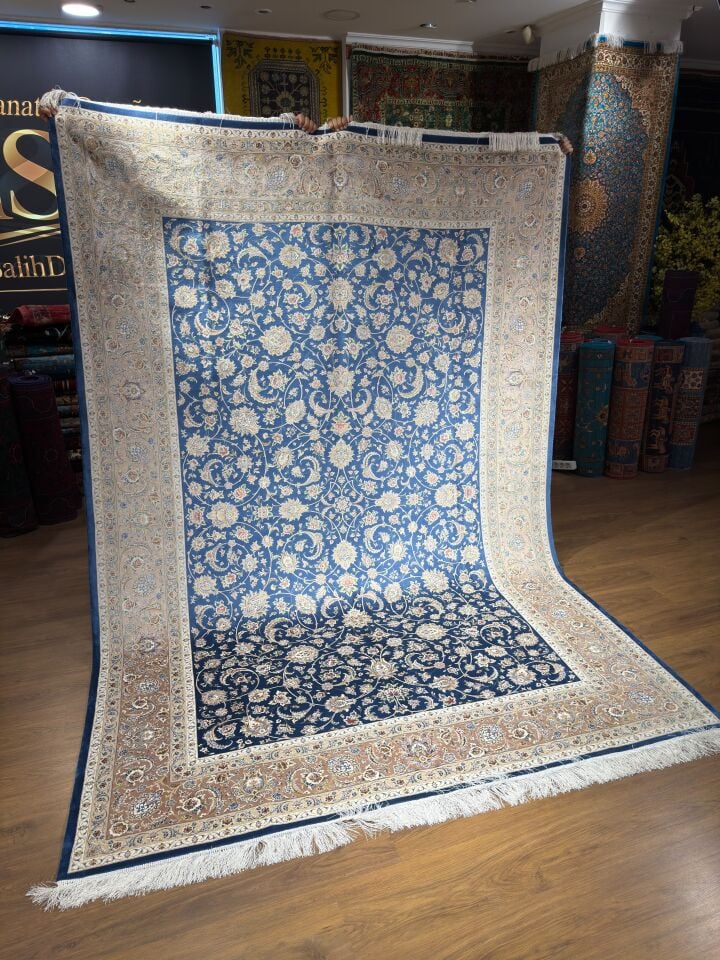 İPEKLİ İRAN HALISI 6 m² ( EL YAPIMI FİNİSHİNG )